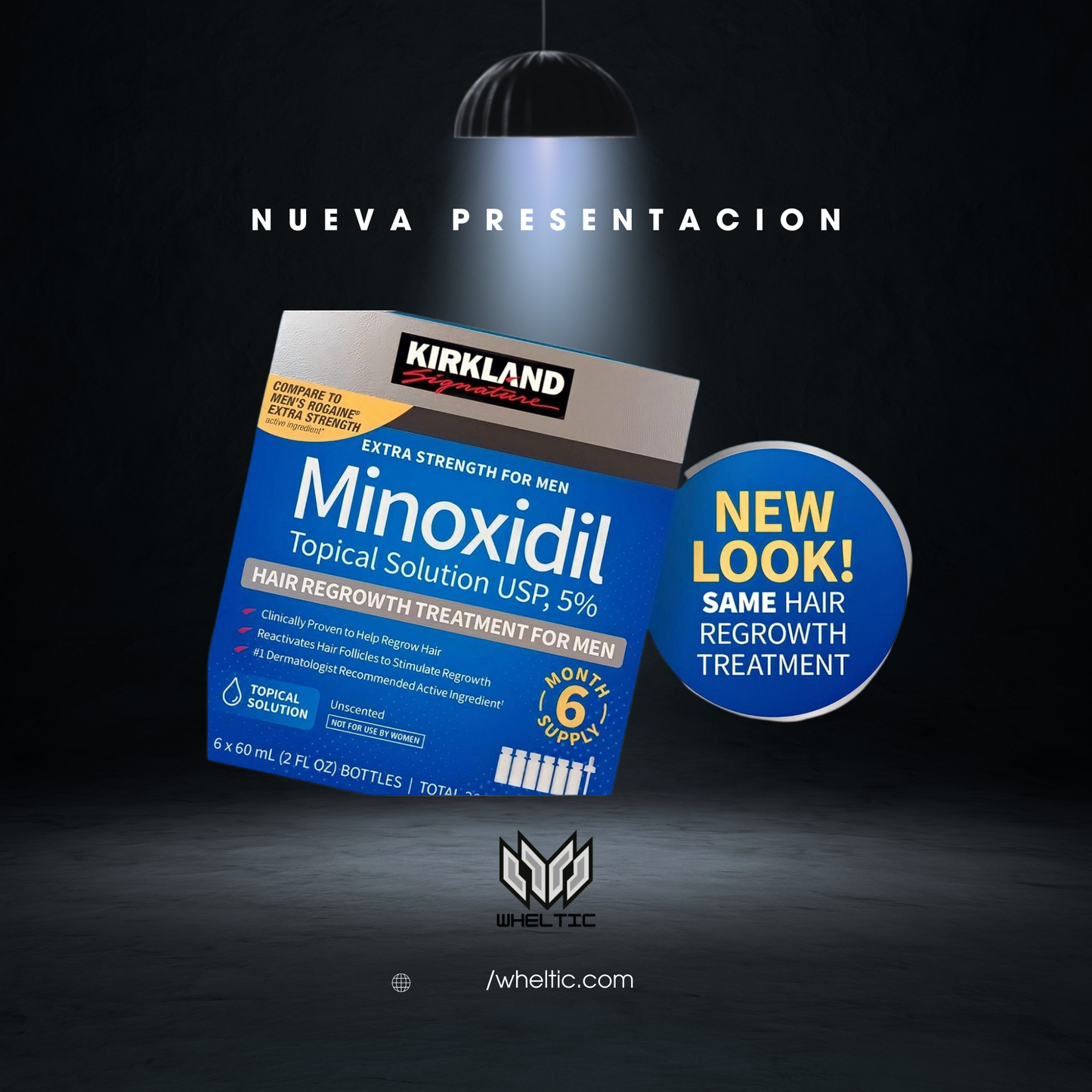 Kirkland Minoxidil 5% Original - 6Frascos (6meses de tratamiento)