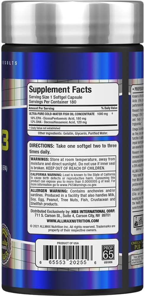 Omega 3 AllMax Nutrition | 180 caps