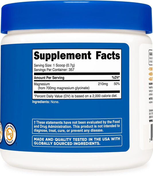 Nutricost Magnesio Glicinato en polvo (250g)