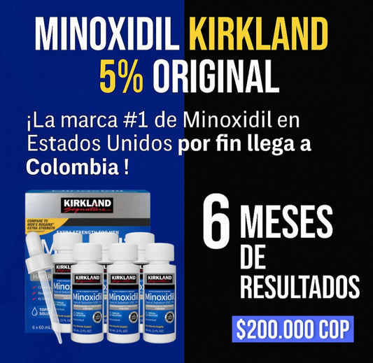 Kirkland Minoxidil 5% Original - 6Frascos (6meses de tratamiento)