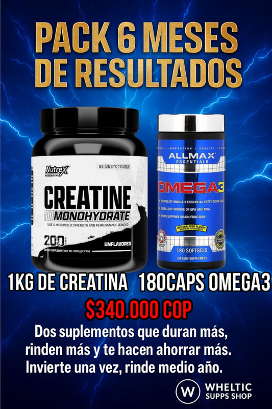 Combo 6Meses de resultados - Creatina 1kg + Omega3