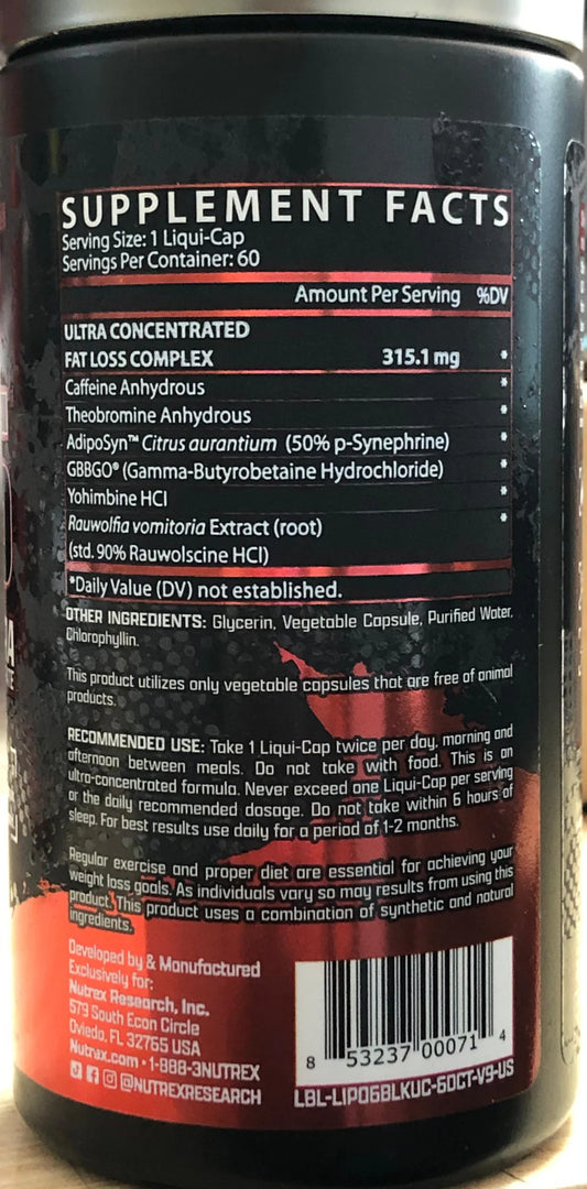 Lipo-6 black Ultra Concentrado 60 capsulas | Nutrex